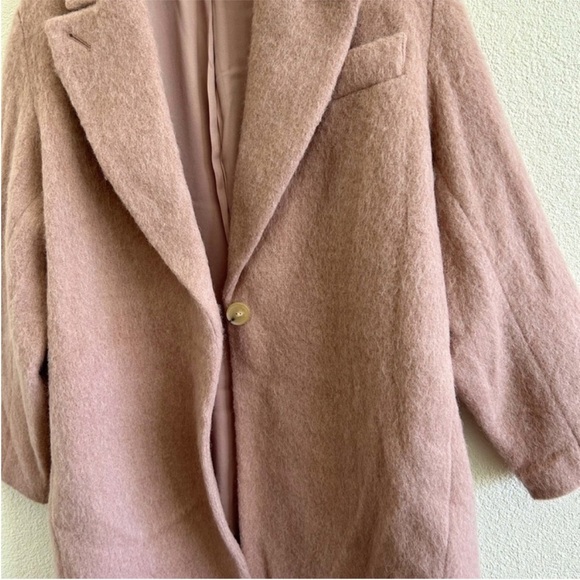 Vince Texture Wool Alpaca Long Coat Mauve Orchid Pink - Picture 5 of 10